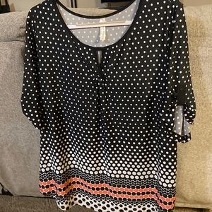 Perseption Concept Women’s Polka Dot Blouse Size 3X